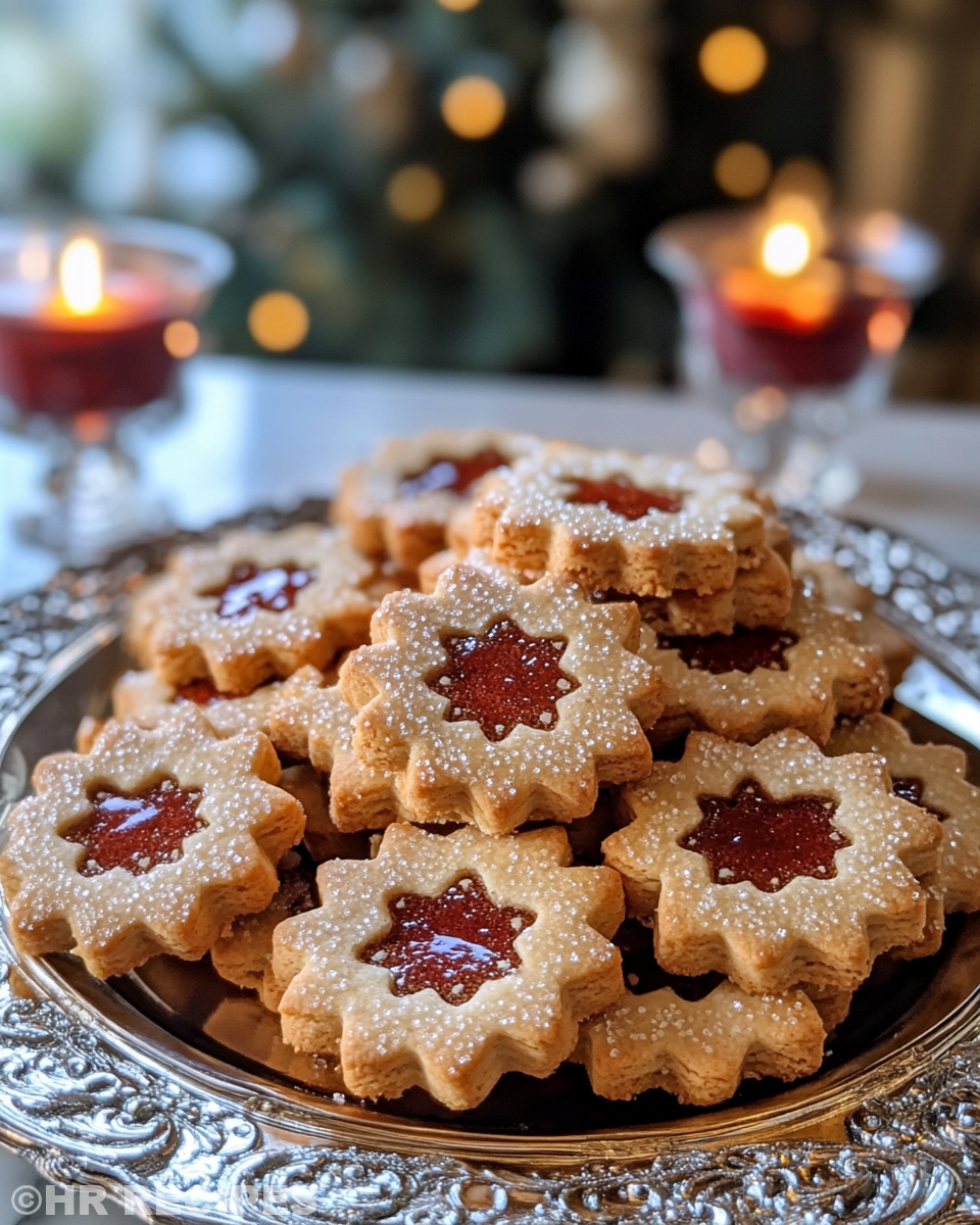 Ingredients laid out for soft and sweet Linzer cookies