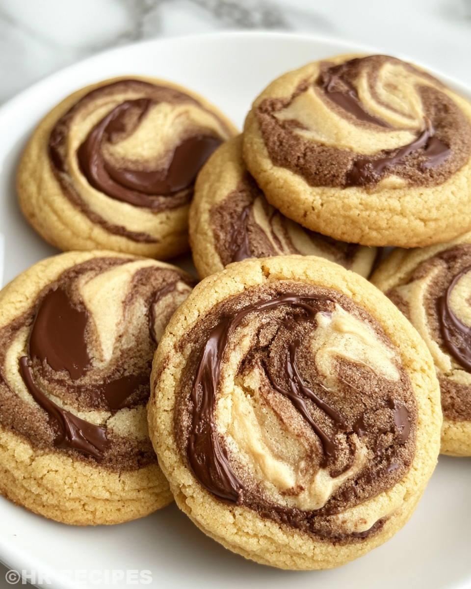 Finished chocolate peanut butter marbled cookies ready to serve and enjoy