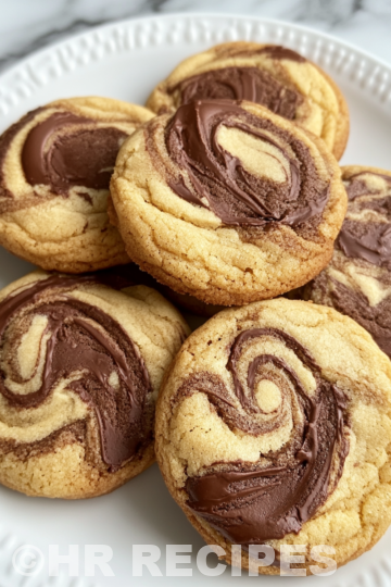 Soft Baked Peanut Butter Chocolate Swirl Cookies taken with iphone 15 pro max --iw 2 --ar 4:5 --v 6.1 --raw