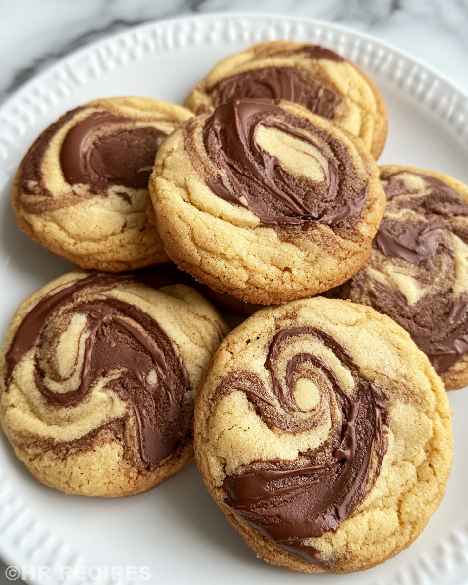 Freshly baked chocolate peanut butter marbled cookies in pressure cooker setting