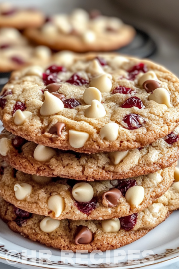 Soft Baked White Chocolate Chip Cranberry Cookies taken with iphone 15 pro max --iw 2 --ar 4:5 --v 6.1 --raw