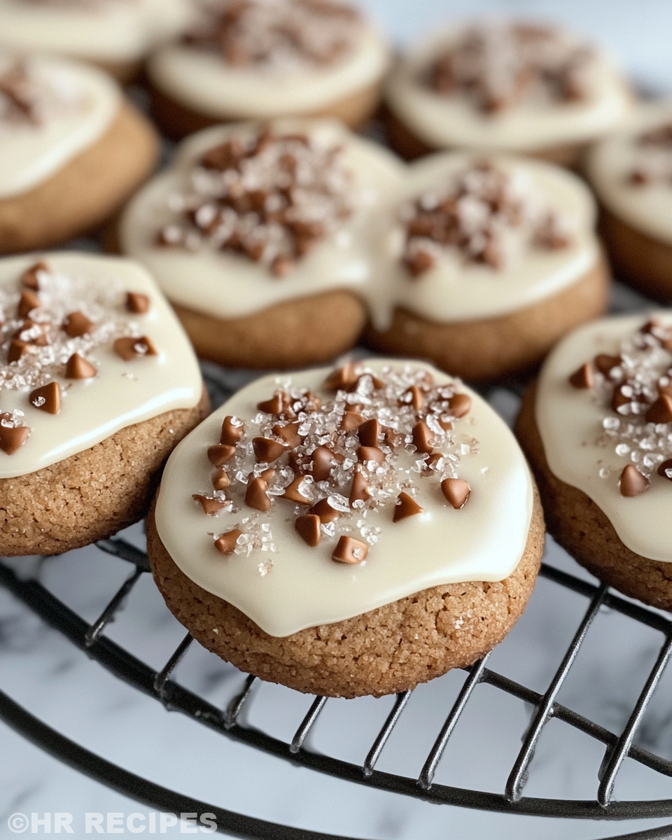 Soft gingerbread cookies with maple glaze freshly baked in kitchen