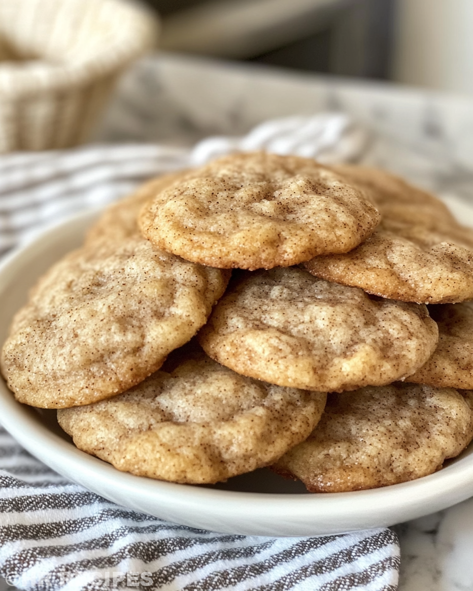 Warm apple cinnamon snickerdoodle cookies served on a plate