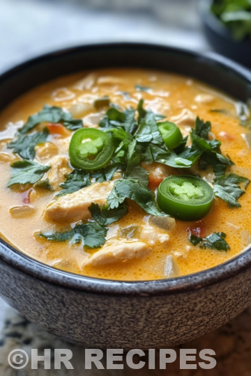 Spicy Jalapeno Popper Chicken Soup taken with iphone 15 pro max --iw 2 --ar 4:5 --v 6.1 --raw