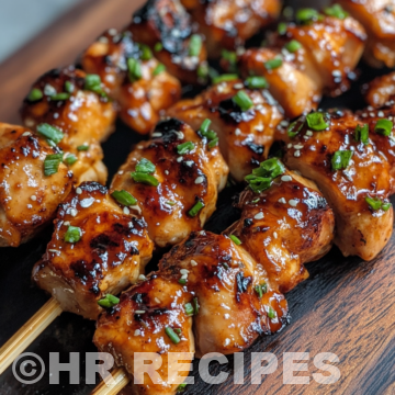 Sticky Bourbon Chicken Skewers taken with iphone 15 pro max --iw 2 --ar 4:5 --v 6.1 --raw