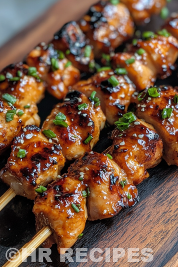 Sticky Bourbon Chicken Skewers taken with iphone 15 pro max --iw 2 --ar 4:5 --v 6.1 --raw