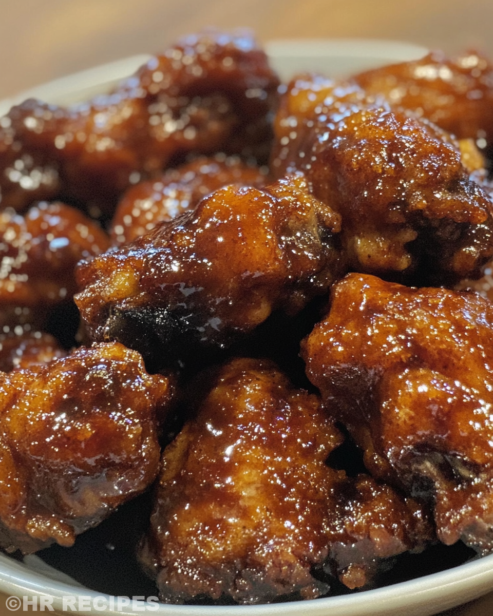 Baked Southern sticky chicken with shiny glaze ready to serve