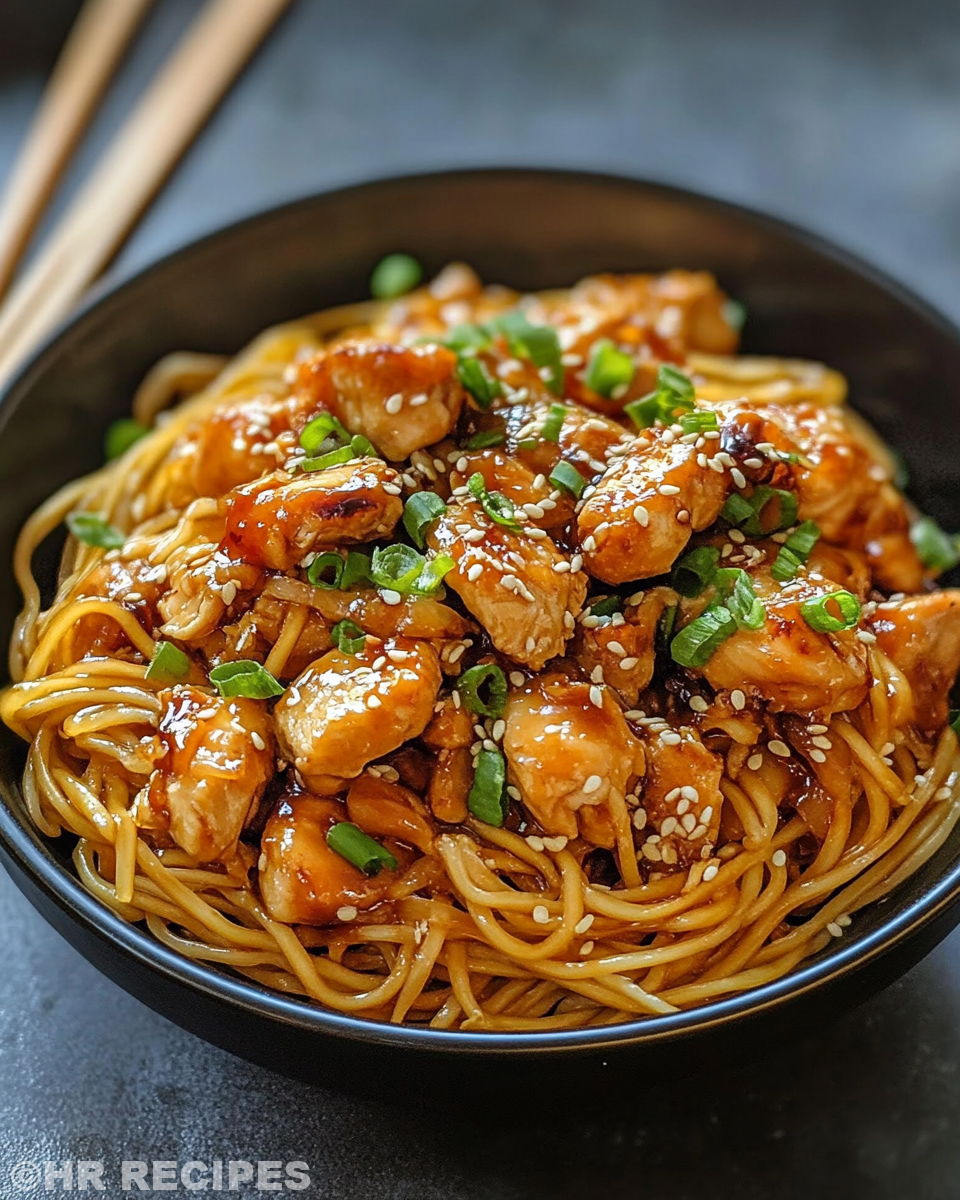 Sticky garlic chicken noodles cooking pressure cooker