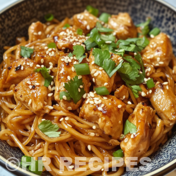 Sticky Garlic Chicken Noodles taken with iphone 15 pro max --iw 2 --ar 4:5 --v 6.1 --raw