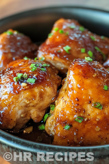 Sticky Slow Cooker Honey Garlic Chicken Thighs taken with iphone 15 pro max --iw 2 --ar 4:5 --v 6.1 --raw