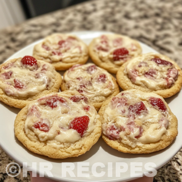 Strawberry Cheesecake Cookies taken with iphone 15 pro max --iw 2 --ar 4:5 --v 6.1 --raw