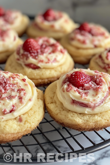 Strawberry Cheesecake Cookies taken with iphone 15 pro max --iw 2 --ar 4:5 --v 6.1 --raw