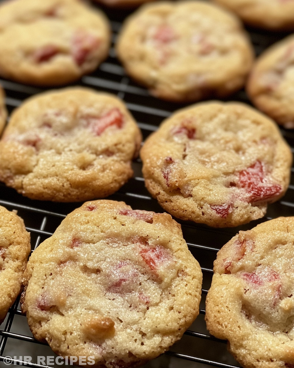 Fresh strawberry cookies cooling