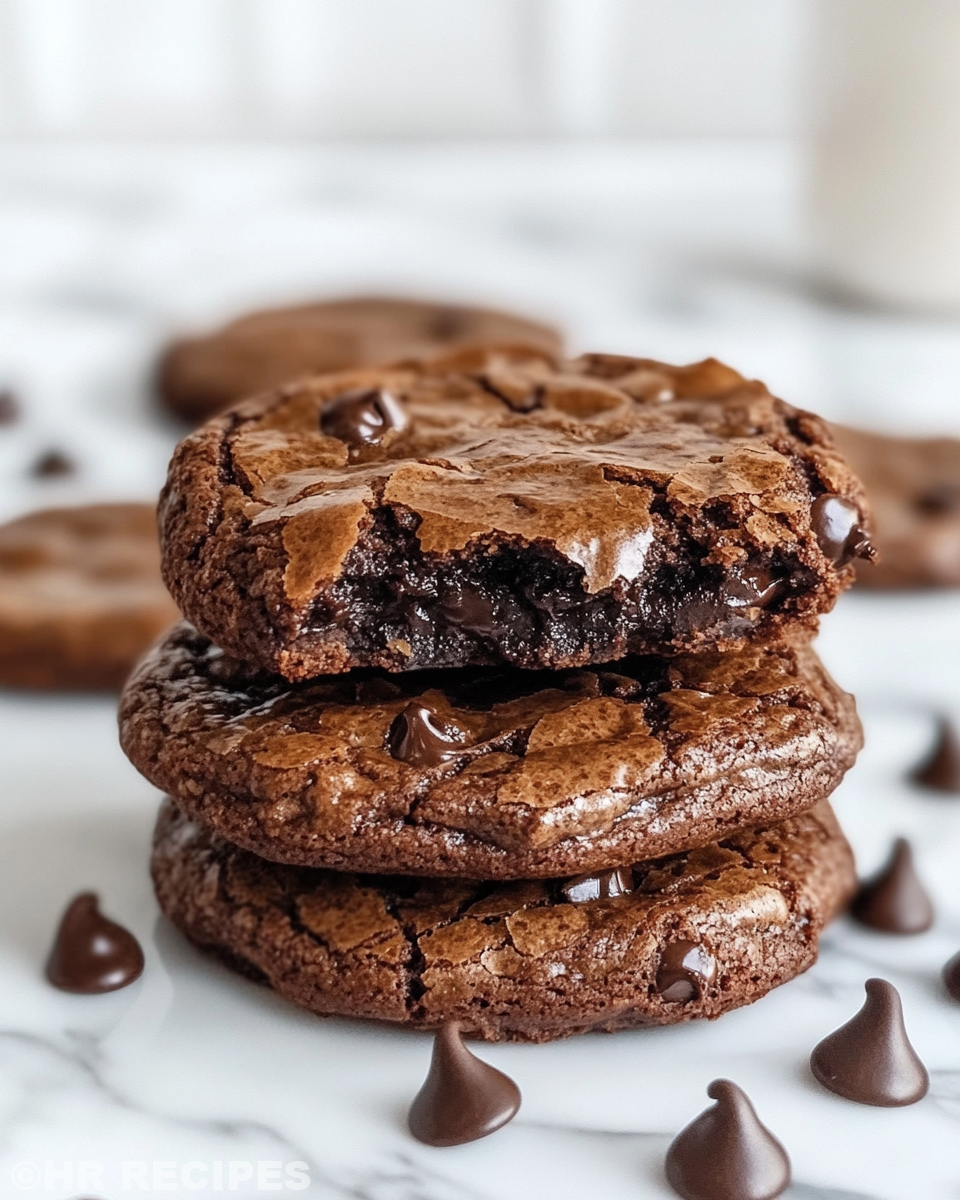 Final baked brownie cookies plated and ready to enjoy