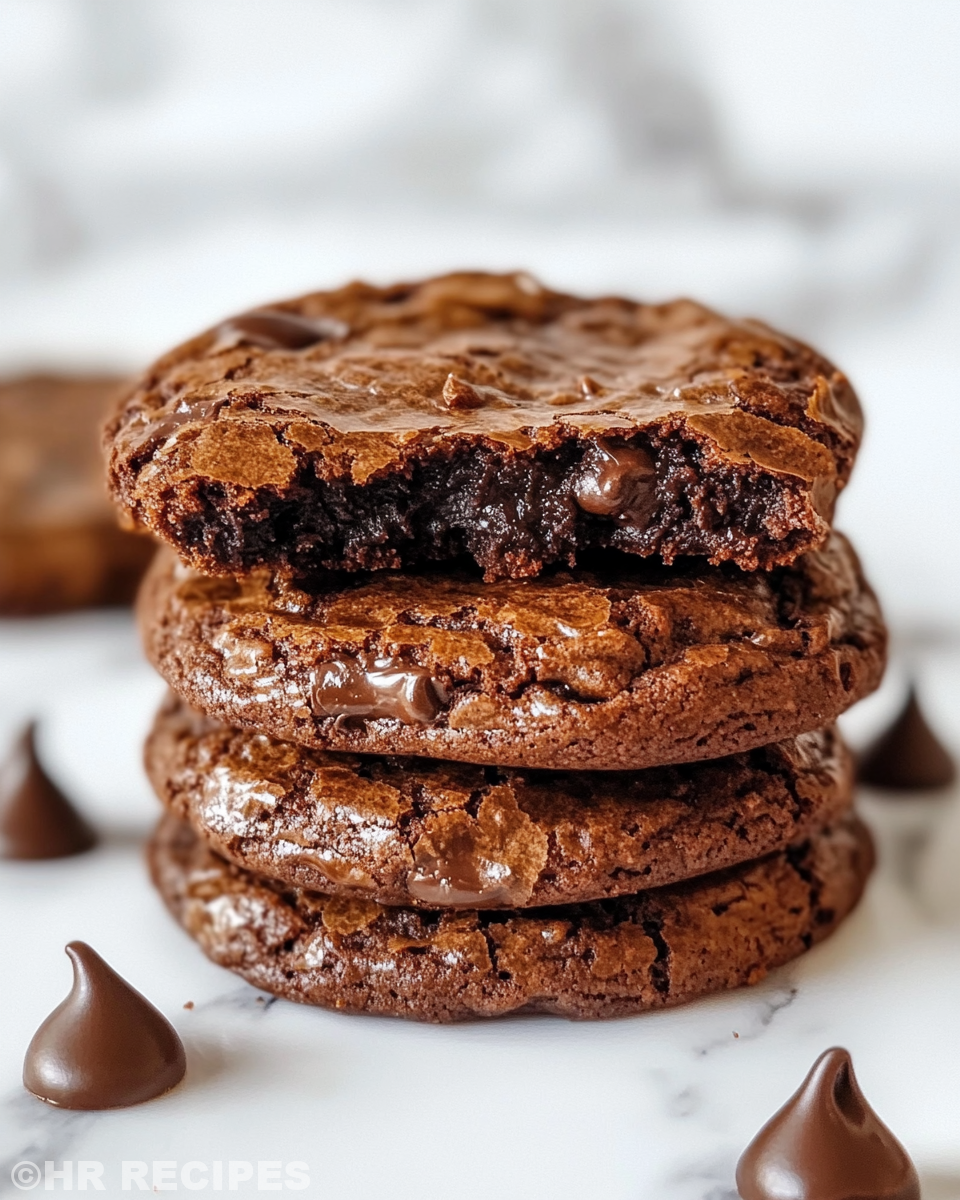 Freshly pressure cooker baked super fudgy brownie cookies