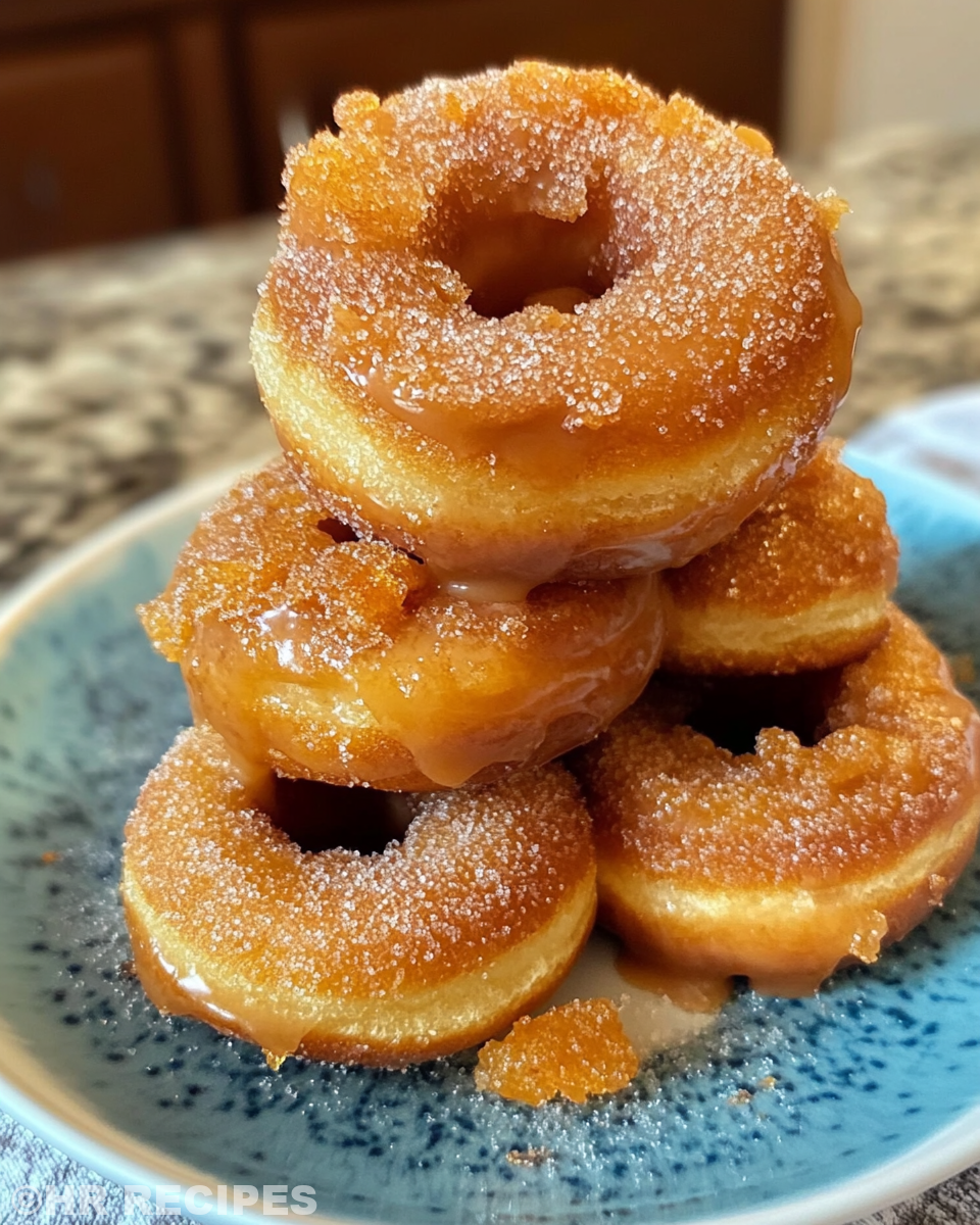 Sweet churro donut bites ready to eat