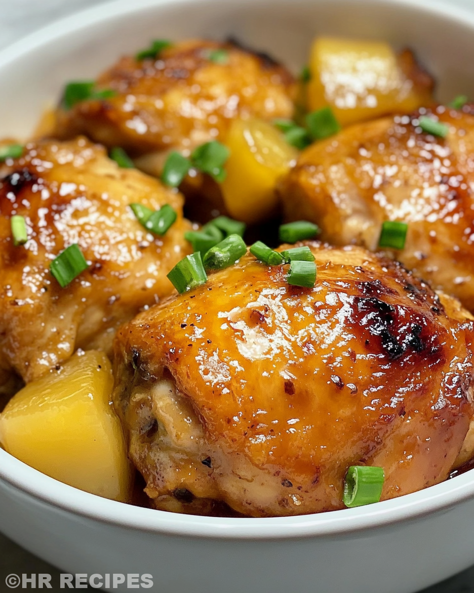 Sweet Hawaiian Crockpot Chicken cooking in pressure cooker with steam