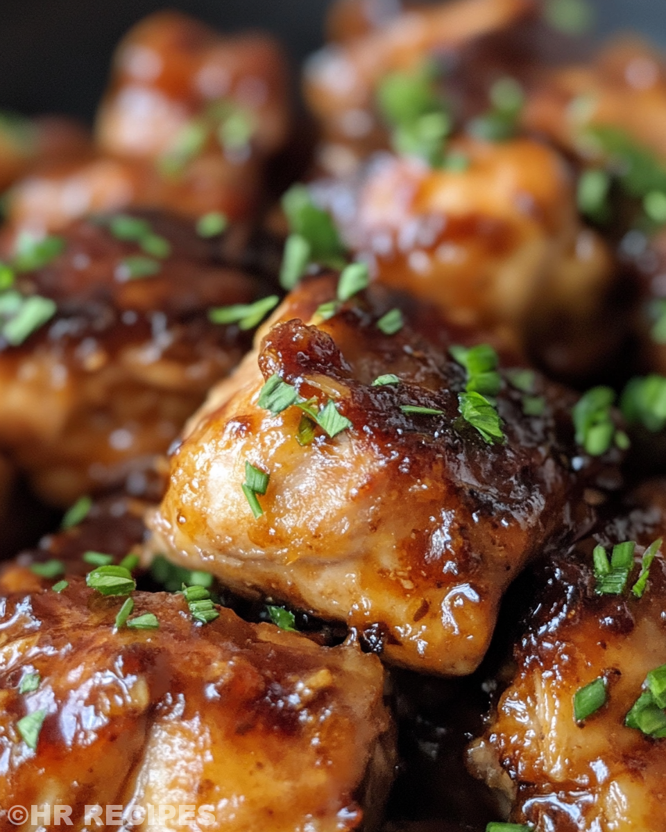 Sweet Hawaiian chicken simmering with steam hint in slow cooker