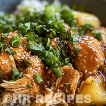 Sweet Hawaiian Crockpot Chicken taken with iphone 15 pro max --iw 2 --ar 4:5 --v 6.1 --raw
