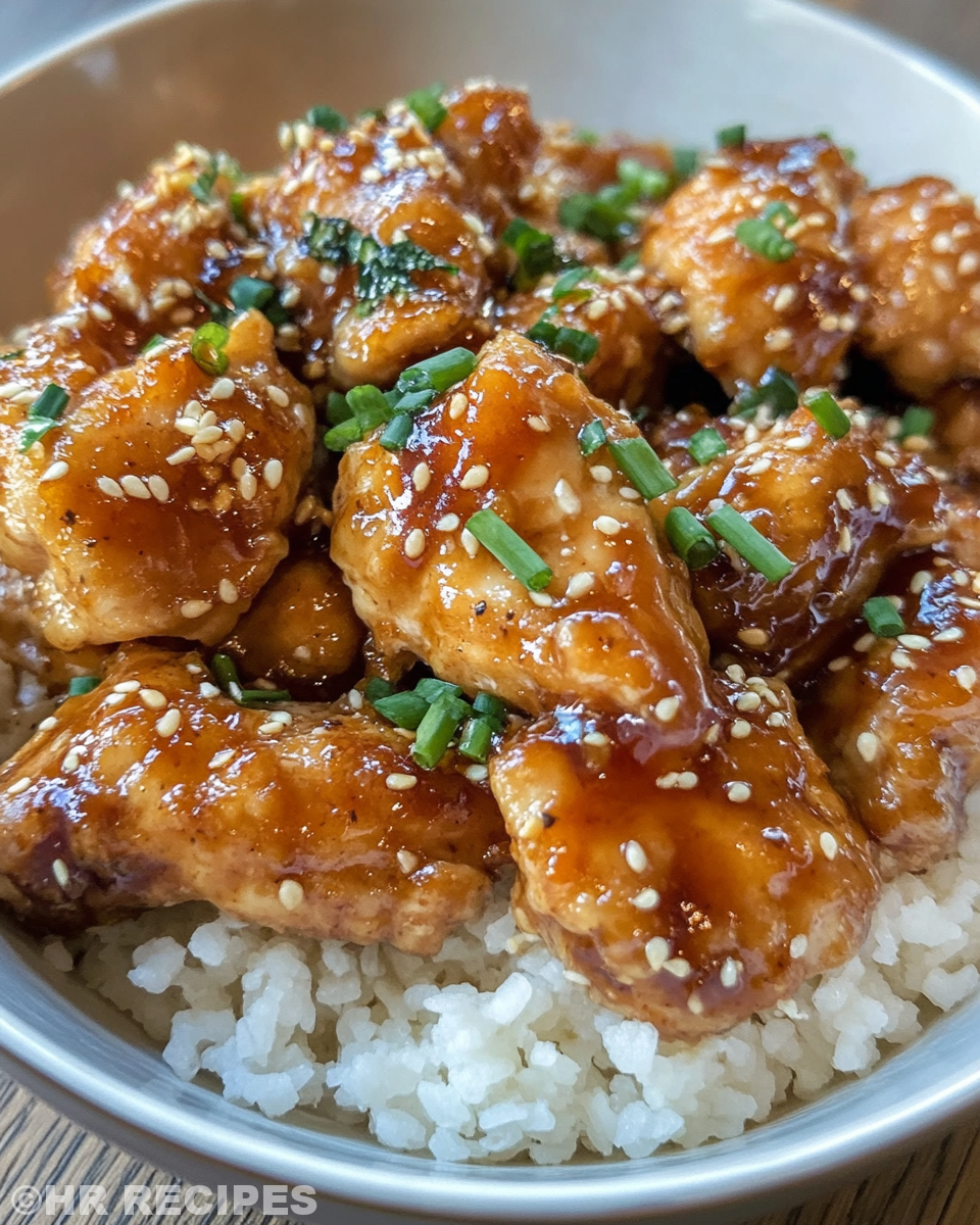 Steaming sweet Hawaiian crockpot chicken fresh from the slow cooker