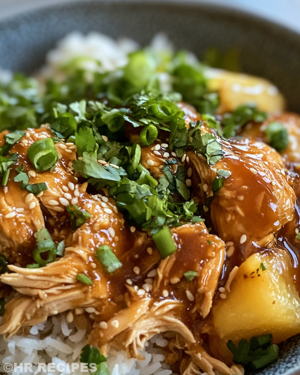 Sweet Hawaiian Crockpot Chicken cooking steam hiss in pressure cooker