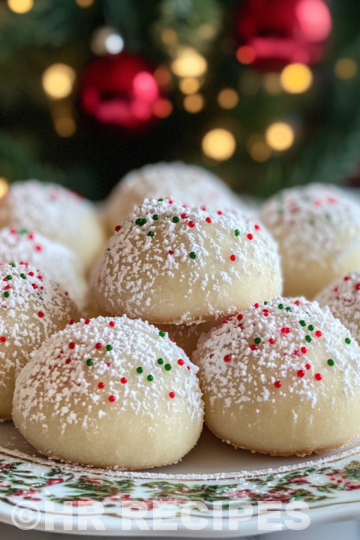 Sweetened Condensed Milk Snowball Cookies taken with iphone 15 pro max --iw 2 --ar 4:5 --v 6.1 --raw