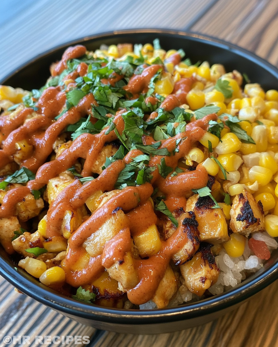 Ingredients for street corn chicken bowl laid out