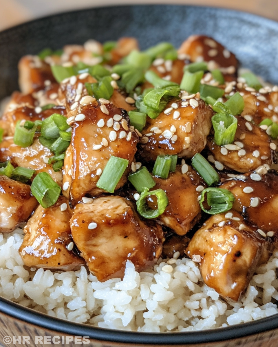 Pressure cooker with teriyaki chicken cooking