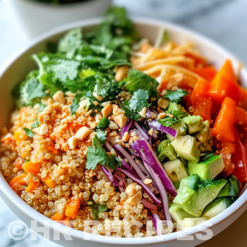 Thai Quinoa Crunch Salad Recipe taken with iphone 15 pro max --iw 2 --ar 4:5 --v 6.1 --raw
