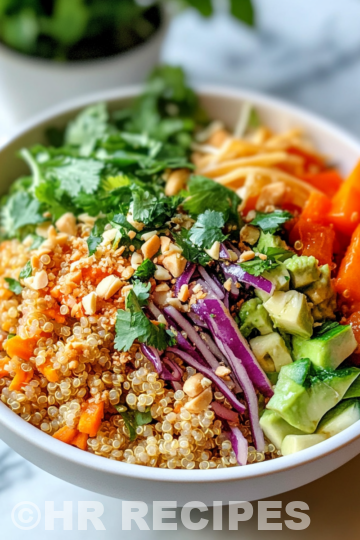 Thai Quinoa Crunch Salad Recipe taken with iphone 15 pro max --iw 2 --ar 4:5 --v 6.1 --raw