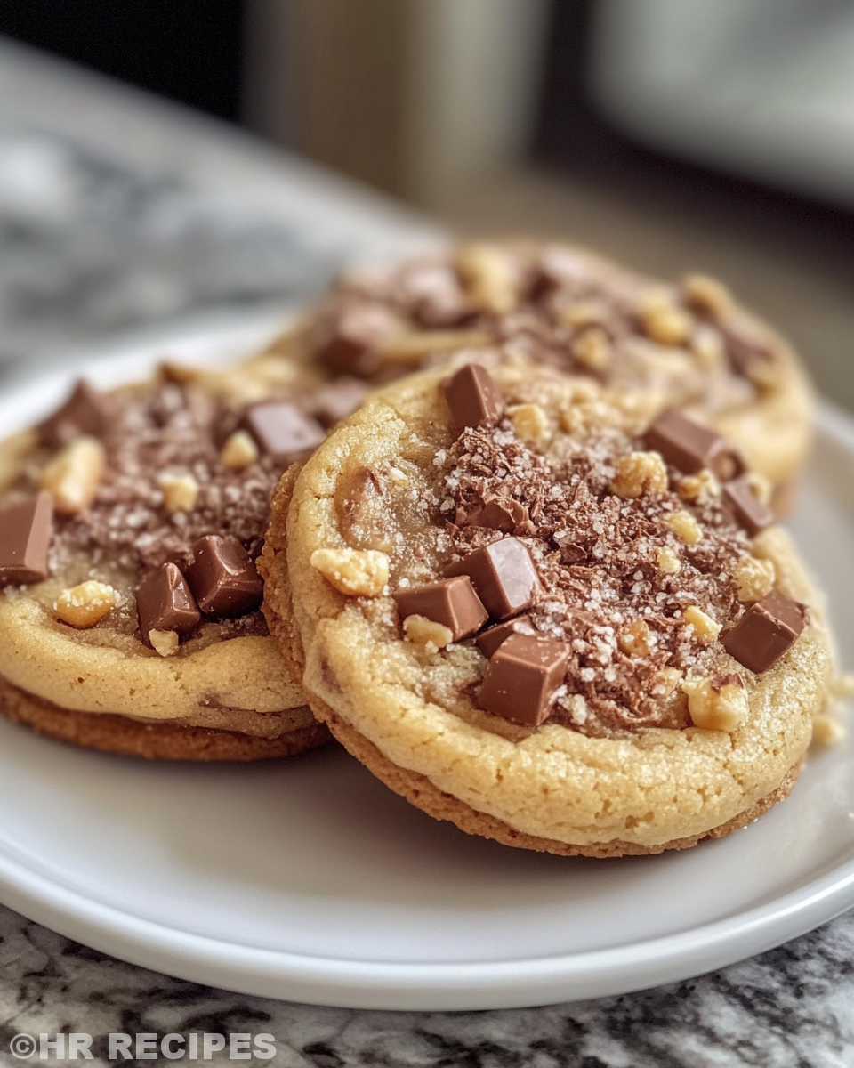 Ingredients laid out for Twix cookies including caramels and chocolate chips