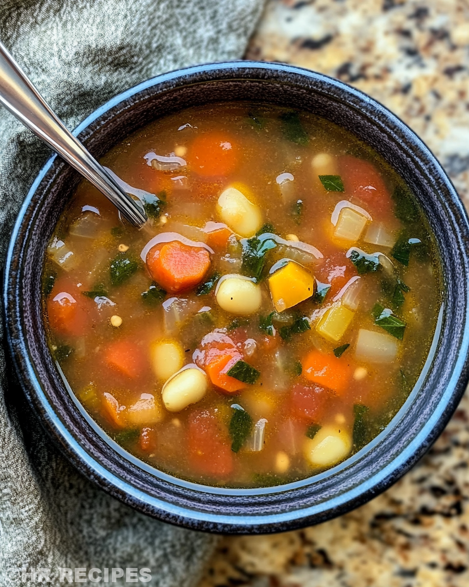 Fresh vegetable soup ingredients and preparation steps