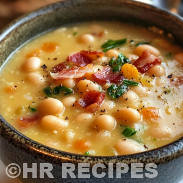 White Bean Soup With Bacon taken with iphone 15 pro max --iw 2 --ar 4:5 --v 6.1 --raw