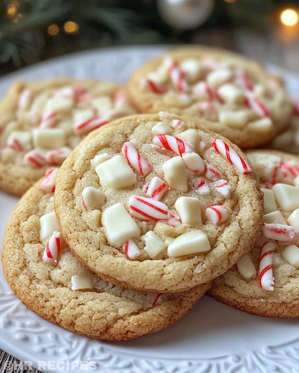 White chocolate candy cane cookies fresh out of pressure cooker