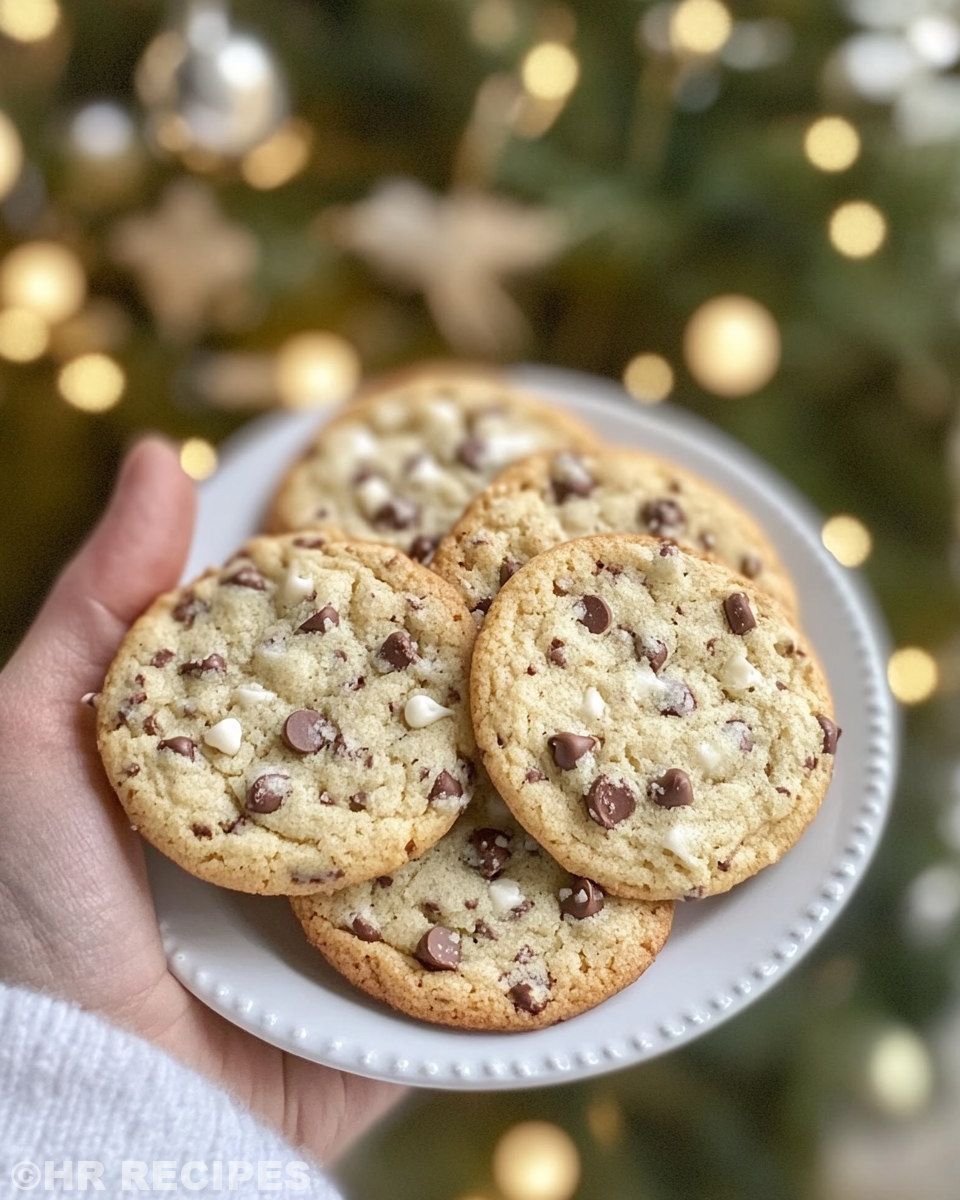 Close-up of melted chocolate chips in Winter Wonderland Cookies