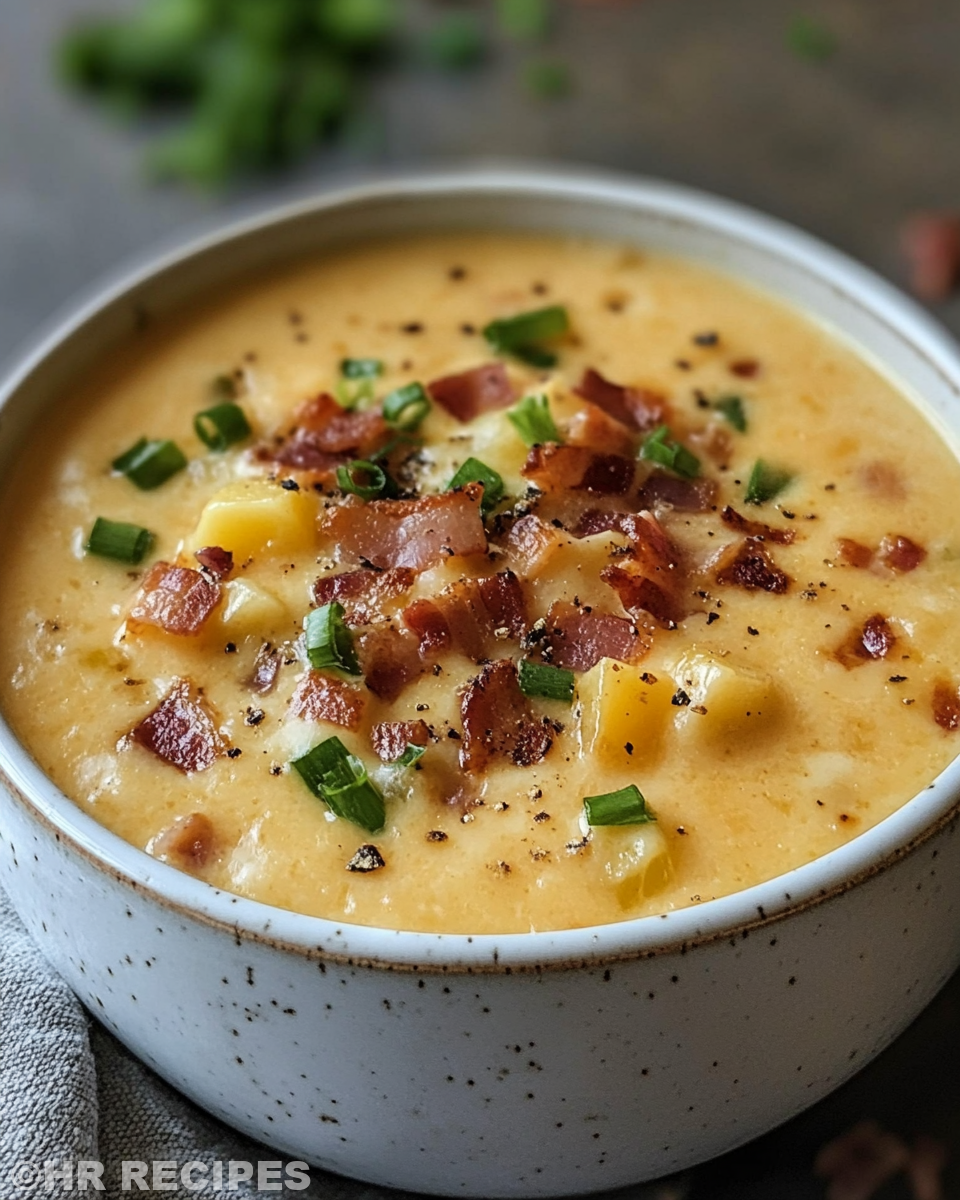 Ingredients ready for beer cheese soup in a bowl including bacon and vegetables