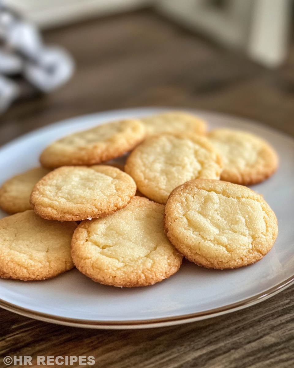 Stack of freshly cooked butter cookies ready to eat