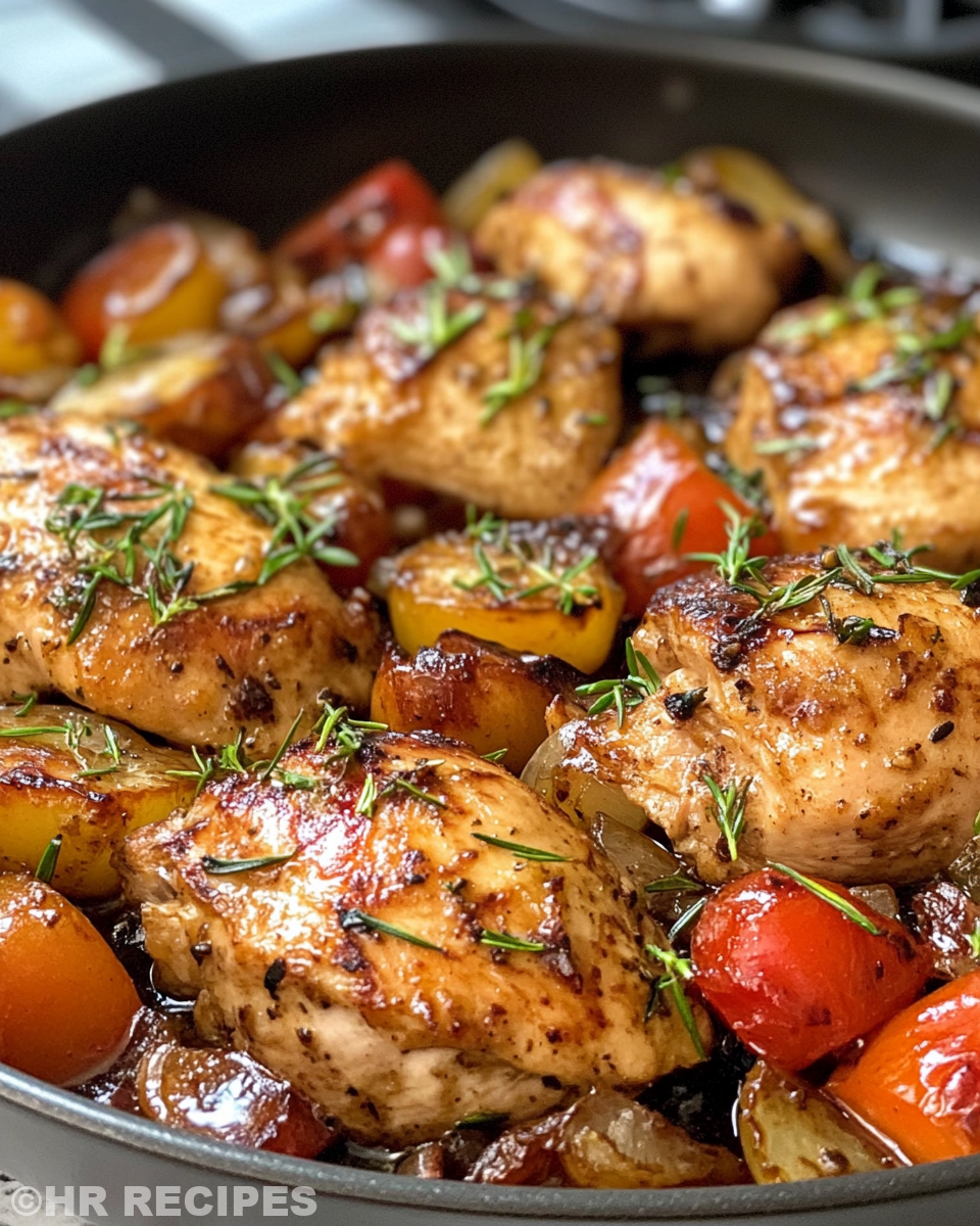 Ready plated balsamic chicken with tomatoes and mozzarella
